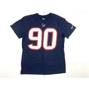 The Nike TEE Men L Shirt T-shirt Athletic Cut Houston Texans Clowney 90 Navy Blu
